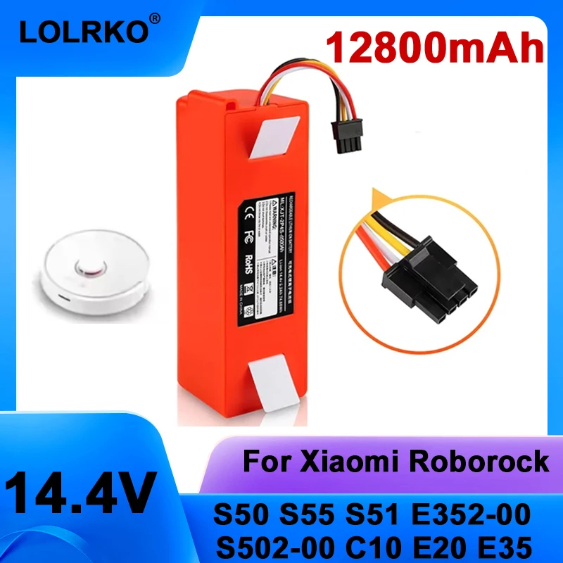 14.4V 6500mAh Original Replacement Battery For Xiaomi Roborock S6 S7 MaxV Q5 Q7 MAX Robot Vacuum Cleaner Accessories Parts