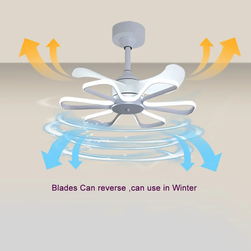 Modern Led Nordic Ceiling Fan Lamp 60CM Restaurant Bedroom LED Integrated Invisible Live 110V 220V  Fans Lights ceiling fan