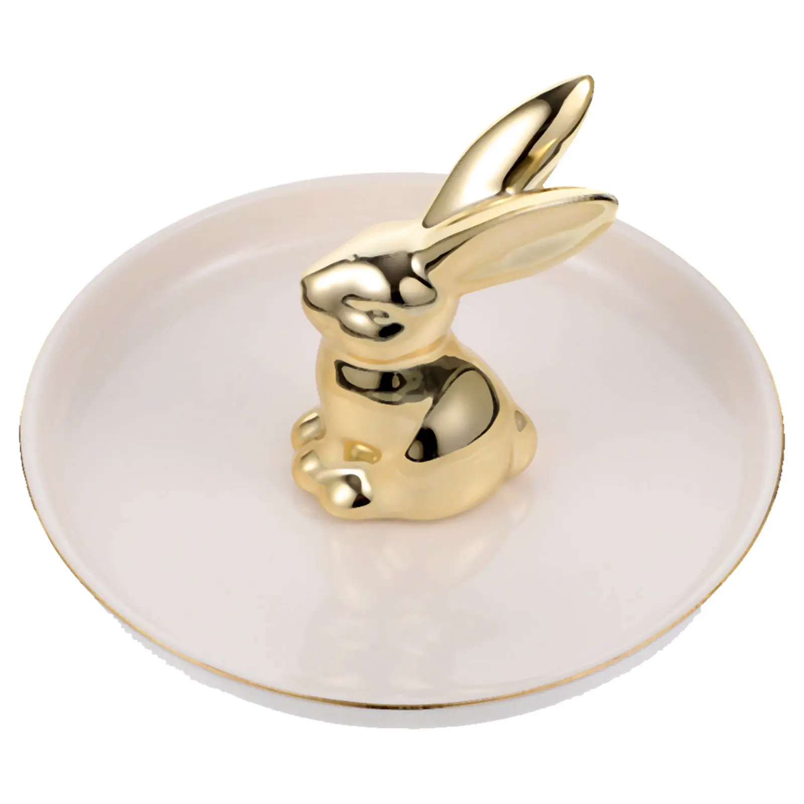 

Rabbit Jewelry Tray Elegant Decorative Jewelry Organizer Plate Home Desktop Storage Holder for Rings Earrings Display Tray