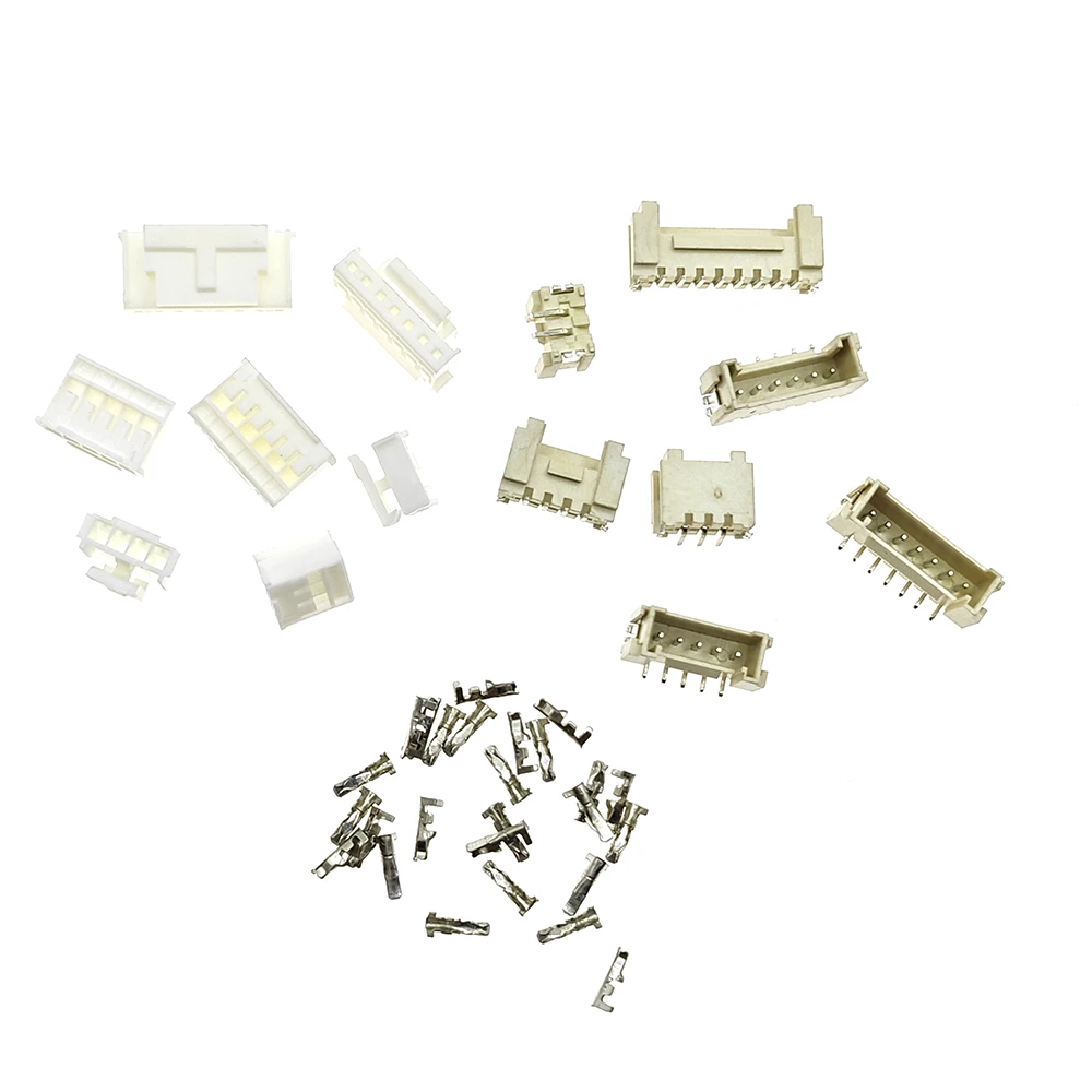 10Sets HY2.0 SMD Connector Kit - 2.0mm Pitch, Vertical/Horizontal Pin Header, 2-8P, Male Plug + Female Housing + Terminal for PC