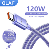 Olaf 120w Type C Cable 6A Super Fast Cahrger Cable 0.25M/1M/1.5m/2M Quick Charge USB C Cables C ChargerFor Samsung Xiaomi Huawei