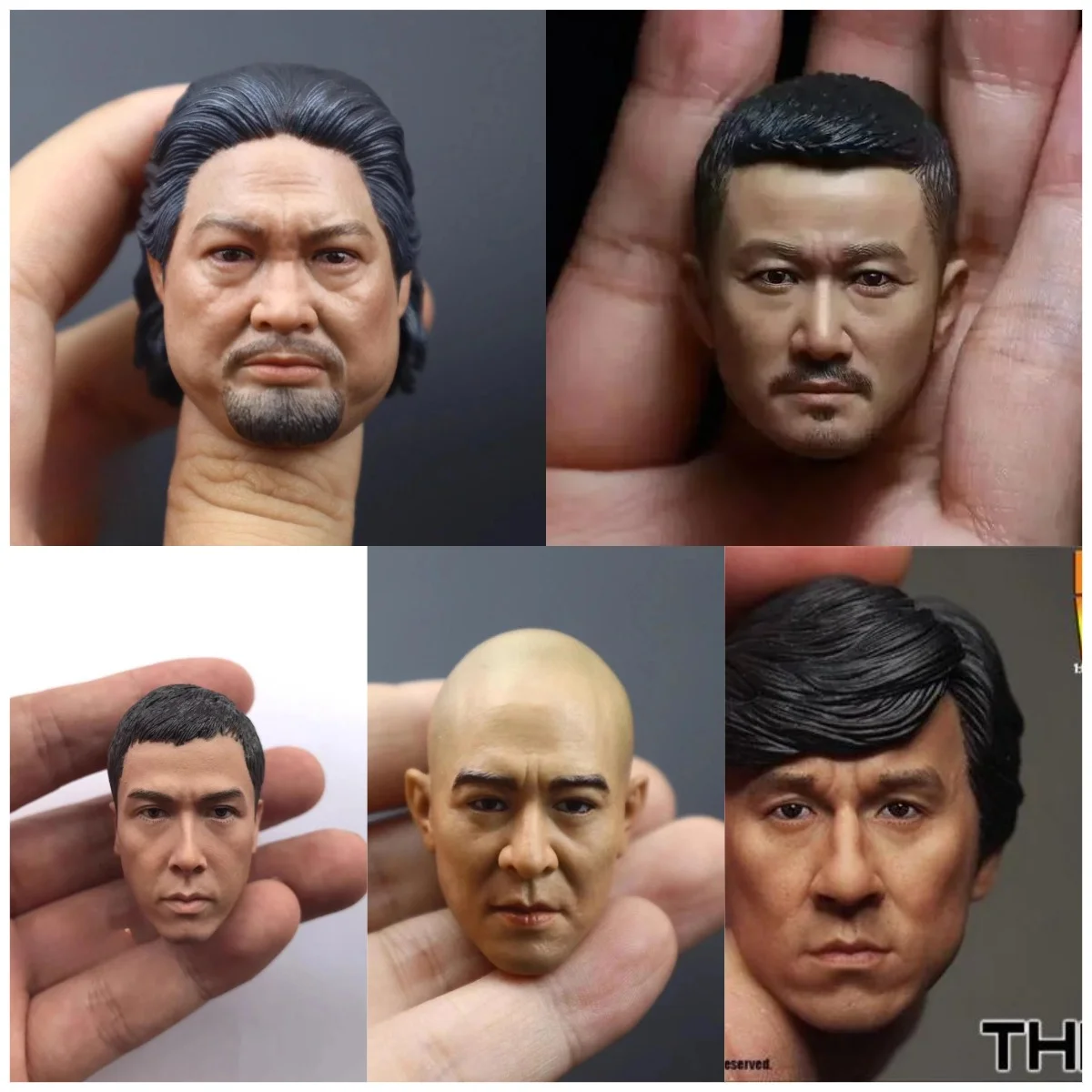 1/6 Martial Arts Star Head Sculpt Jackie Chan Jet Li Jason Wu Sammo Hung Kam-Bo Donnie Yen Shaolin Temple Male Head Played Toy