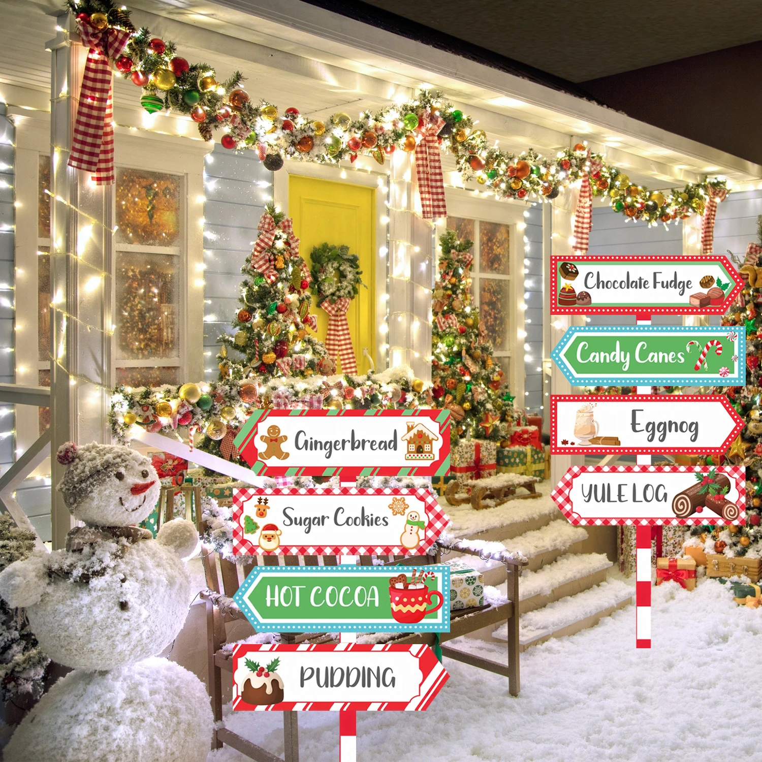 

8 шт., Рождественский арктический десерт, фестиваль, бумажная вывеска, Рождественский декор, 2025, Рождественский десерт, пряники, Navidad Natal, новогодний подарок 2026