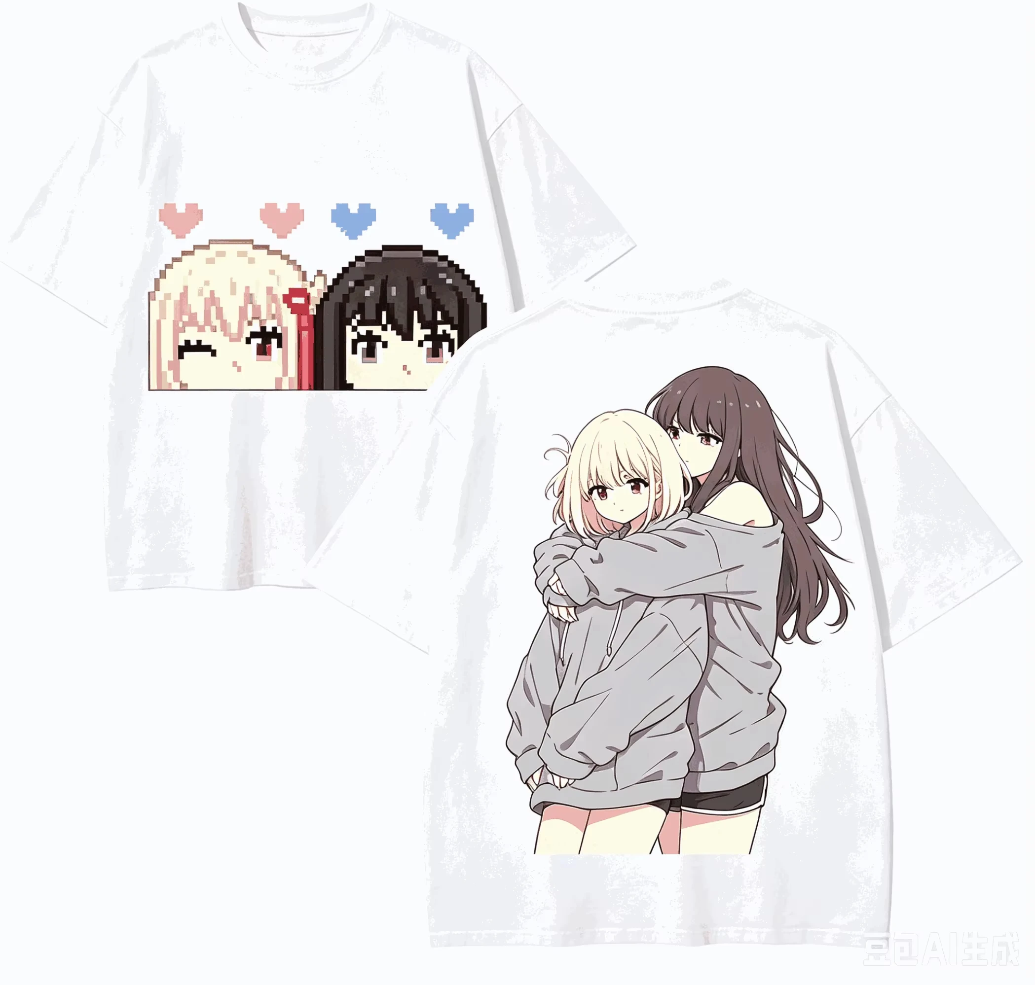 Lycoris Recoil Retro Fashion Oversized Unisex Fashion Street Casual Tee Classic Loose Streetwear Trendy Cotton high quality soft