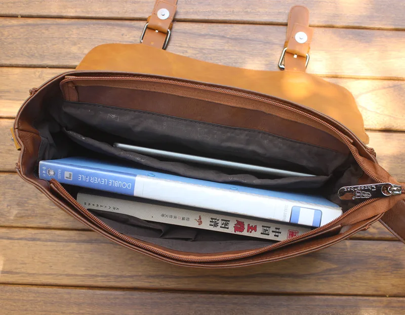 

Teebox Large Casual Men's oulder Bag Handbag Menger Bag Vintage Sle Laptop Bag with Multiple Carents for Youth