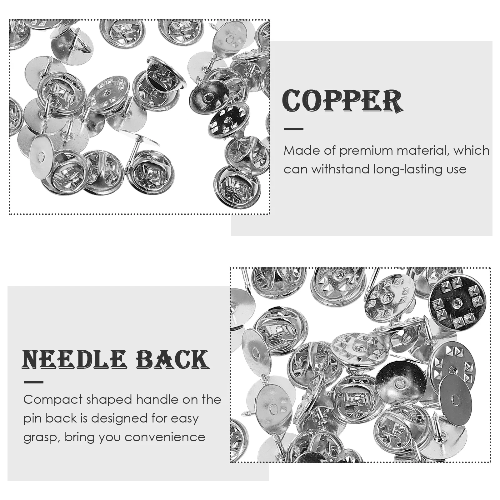 

50 set Chest Pin Lapel Brooch Backs Copper Clutch For Diy Jewelry Craft Tie Tack Enamel Pins Locking Safety Replacement