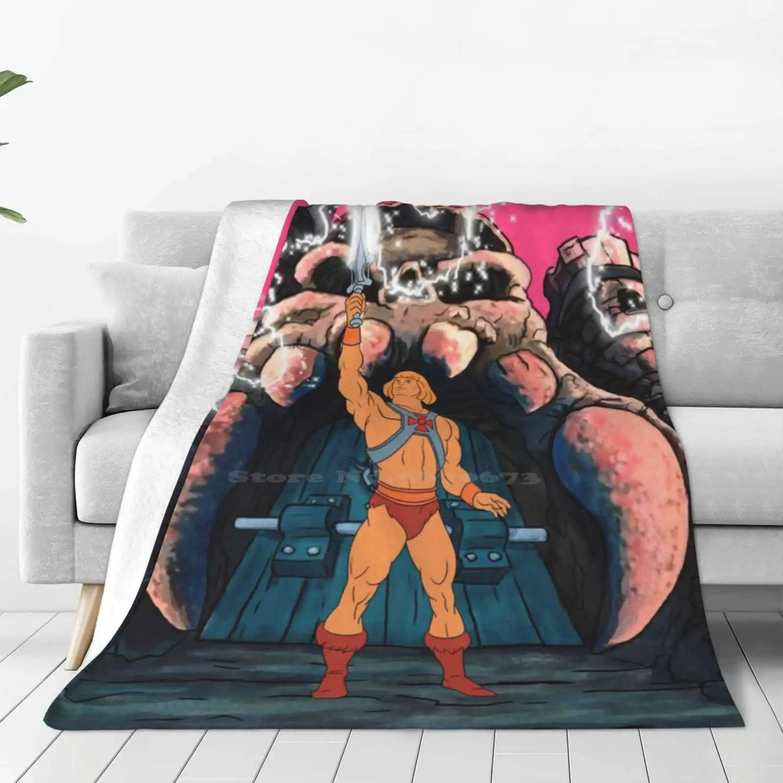 He-Man Transform Tribute Top Quality Comfortable Bed Sofa Soft Blanket Heman Shera Masters Universe Filmation Grayskull