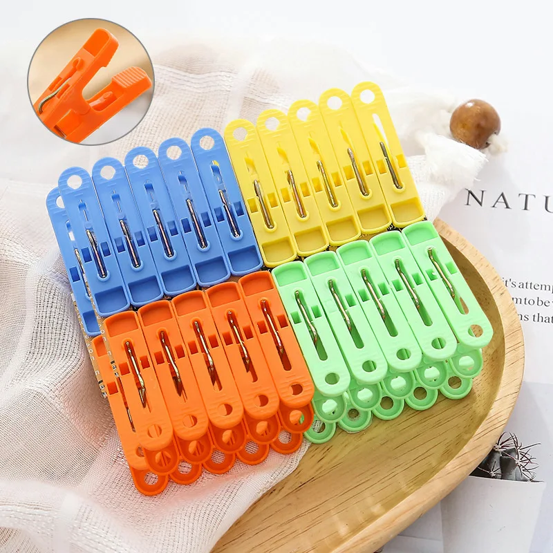 20pcs / Pack Plastic Clothespins Clothes Pegs Laundry Hanging Pin Clip Household Clothespins Socks Underwear Drying Stand Holder