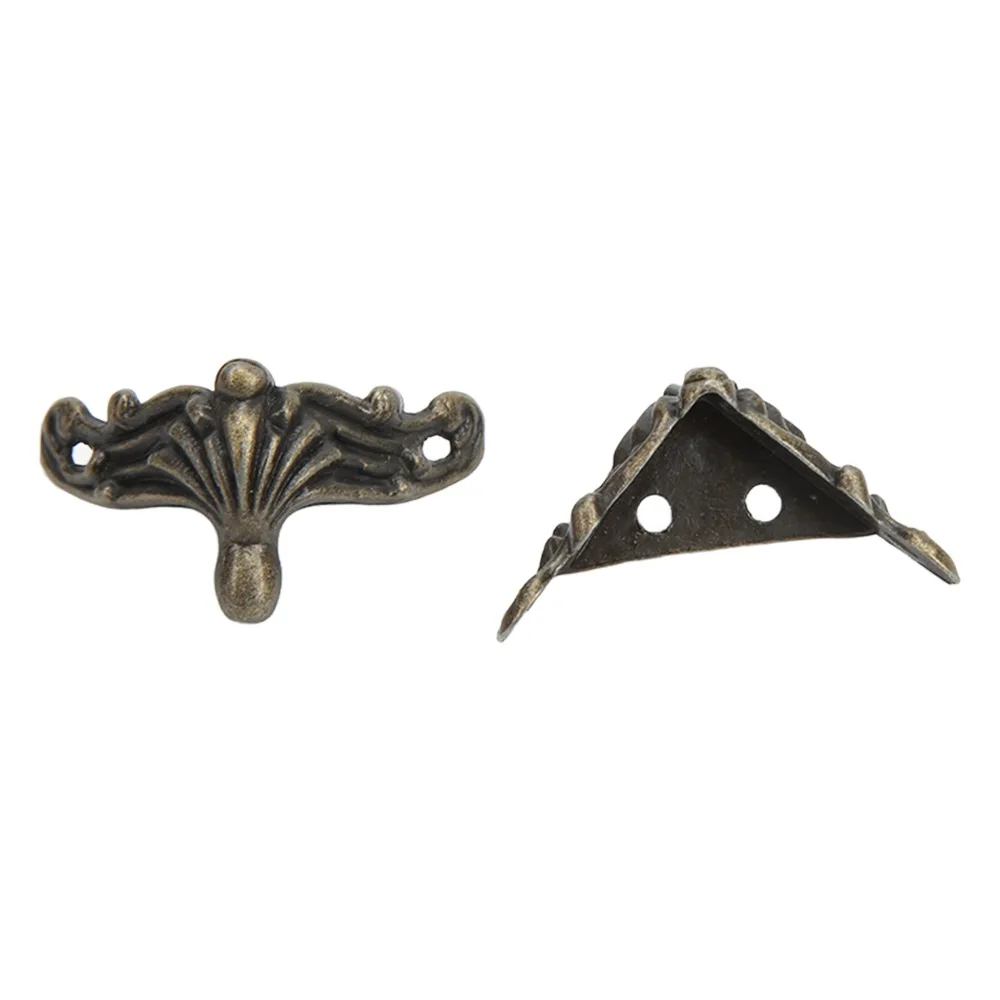 12PCS Furniture Legs Zinc Alloy Jewelry Box Feet Retro Bronze Box Corner Protectors 36×19MM Jewelry Box Legs Jewelry Boxes