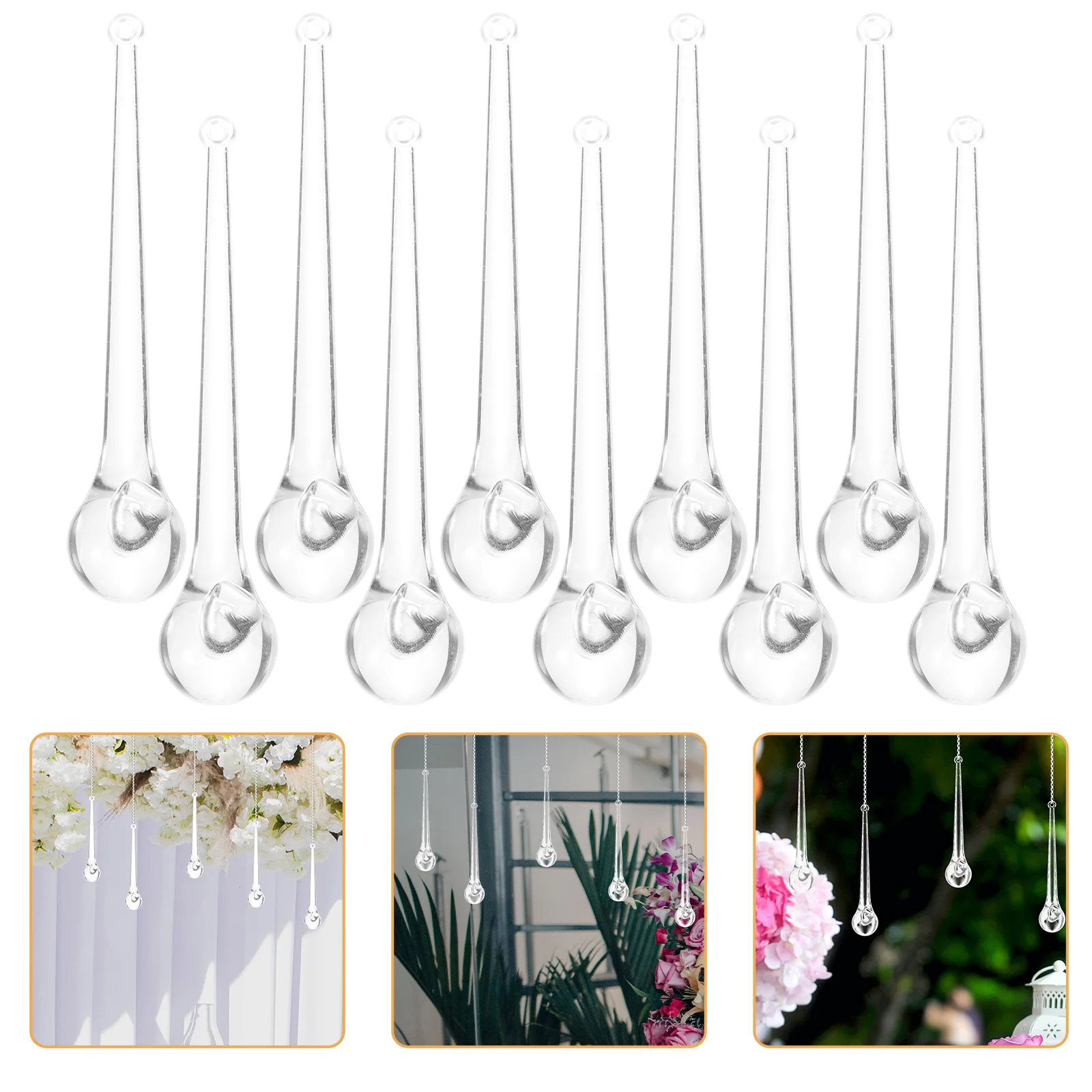 10 Pcs Clear Bird Drop Pendant for Light Hanging Decor Crystals Ornament Chandelier