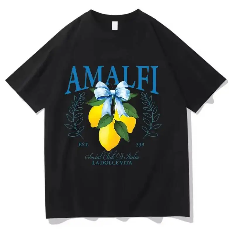 Camiseta de moda Amalfi Coast Lemon, camisetas estéticas La Dolce Vita, camisetas de manga corta, camiseta unisex, ropa para mujer