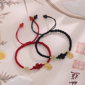 Lucky Handmade Braided Red Rope Lotus Knot Friendship Bracelet 5