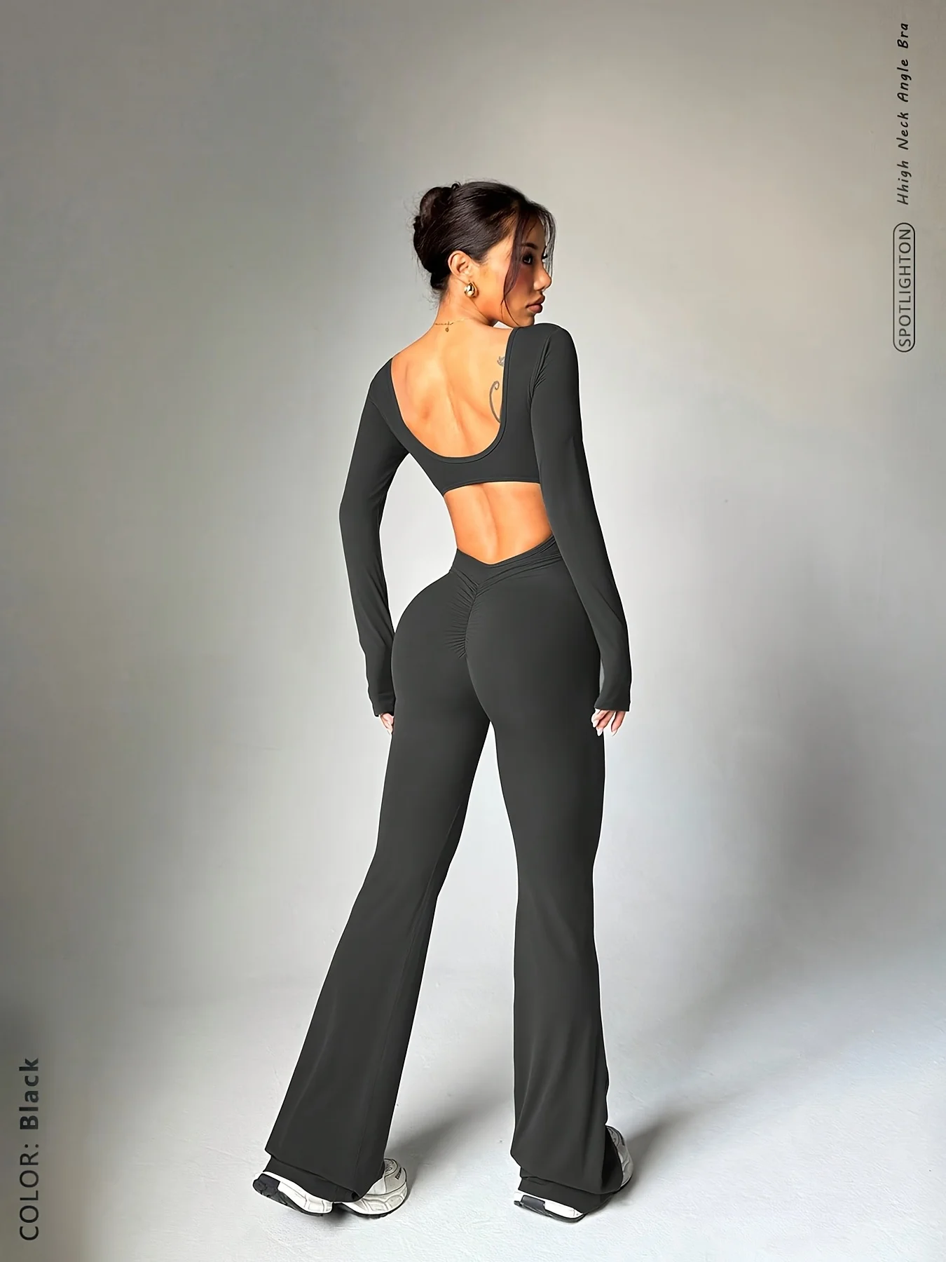 Fashionable Outdoor Yoga, Commuting, and Dating Bodysuit. Features Elastic, Sexy Design with Hip-wrinkle Detailing to Lift and