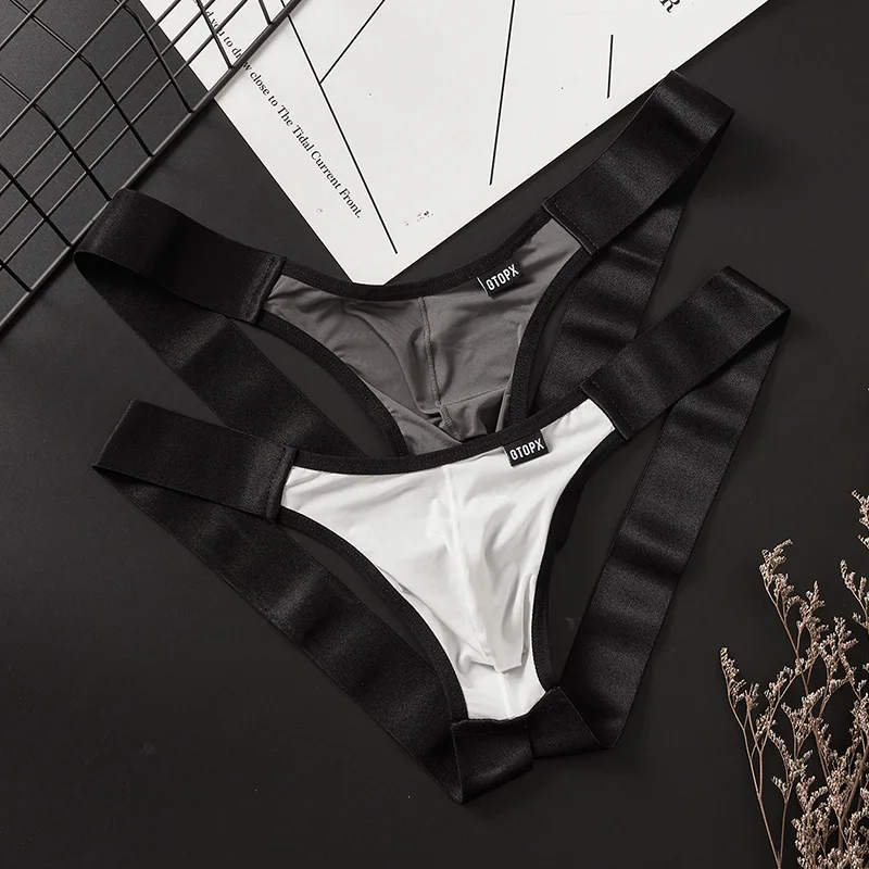 Aperto indietro intimo uomo sospensorio mutandine Sexy perizoma G String pene Pouch mutande migliora T-Back Open Butt perizoma Lingerie