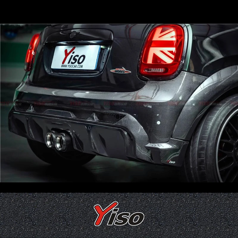 

Suitable for MINI 2022 F56 JCW LCI Modified Carbon fiber Aerodynamic kit MINI JCW F55 YISO Rear Bumper