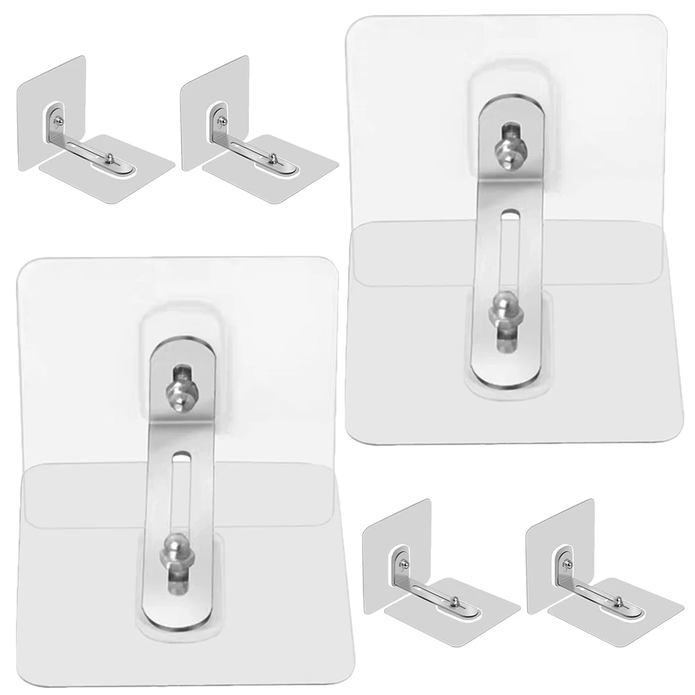 6 قطعة مشبك قفل الشريط الثابت أثاث ذاتي اللصق جدار المراسي لا الحفر مكافحة تلميح الأشرطة لخزانة الكتب الطفل التدقيق #1