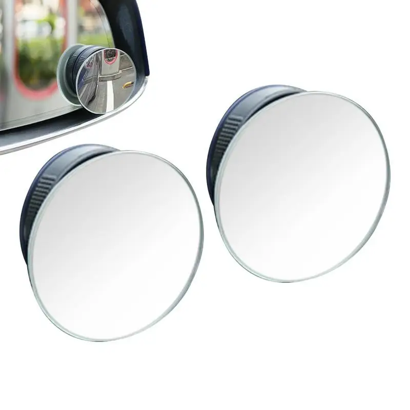 Car Mirror Blindspot Mirror Suction Mount Auxiliary Rearview Mirror 360 Degree Rotating Wide angle Round Frame Blind Spot Mirror