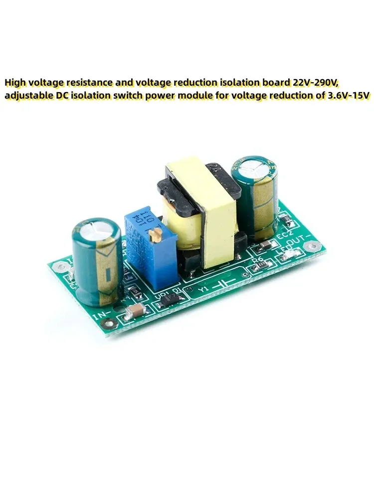 High voltage resistance and voltage reduction isolation board 22V-290V, adjustable DC isolation switch power module for voltage