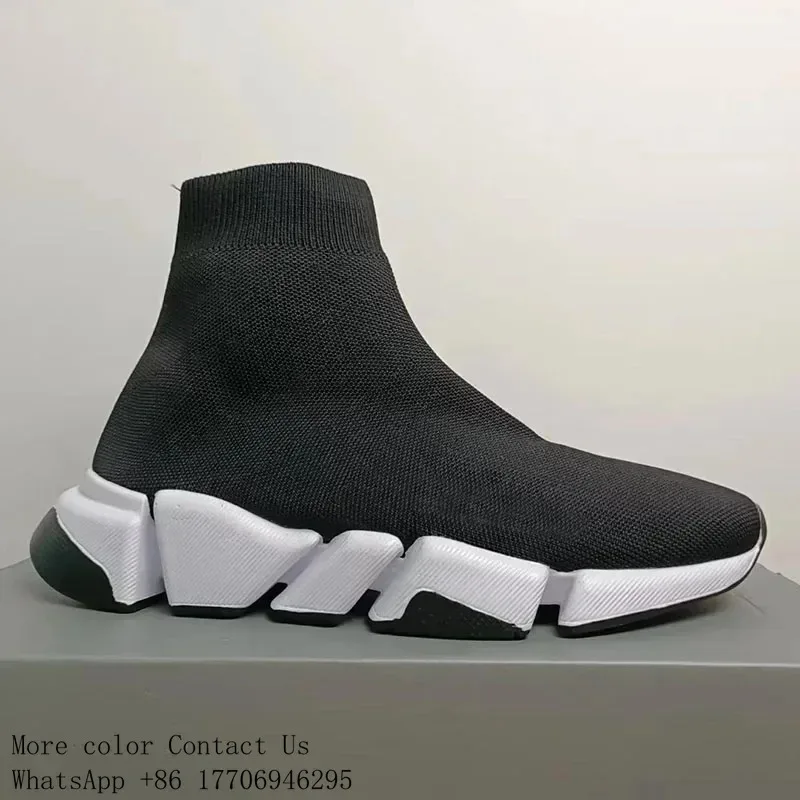 

Кроссовки Balenciaga Paris Sock For Me Triple-S для женщин, черно-белые с красным, дышащие, для бега и ходьбы, спортивные