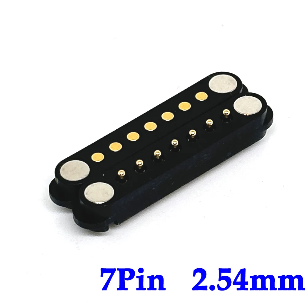 

1Pair Spring Loaded Connector Pogo Pin 7P 2.54mm Pitch PCB Vertical With Plug-in Panel Mount Single Row Strip