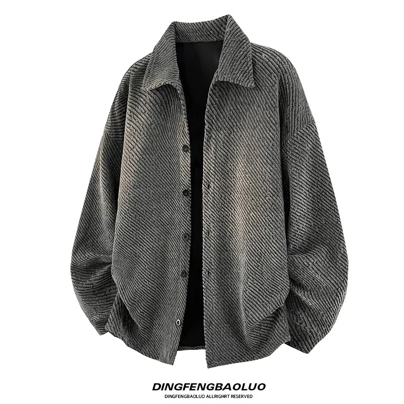 

Men's Long Sve Knitted Fce Lined Casual irt Collar Fibone Texture Spring Autumn Cardigan Jaet Polyester