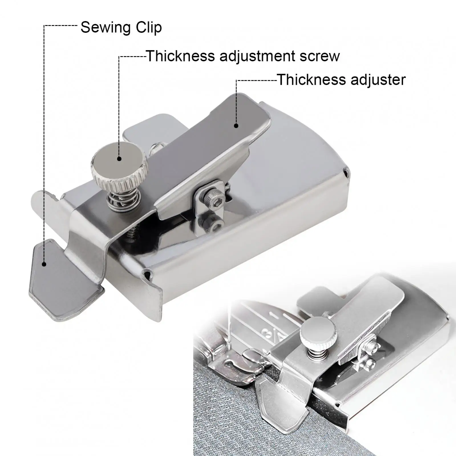 Stainless Steel Magnetic Sewing Guide for Walking Foot Sewing Machine Accessories with Clip Multifunctional Ruler Seam Guide