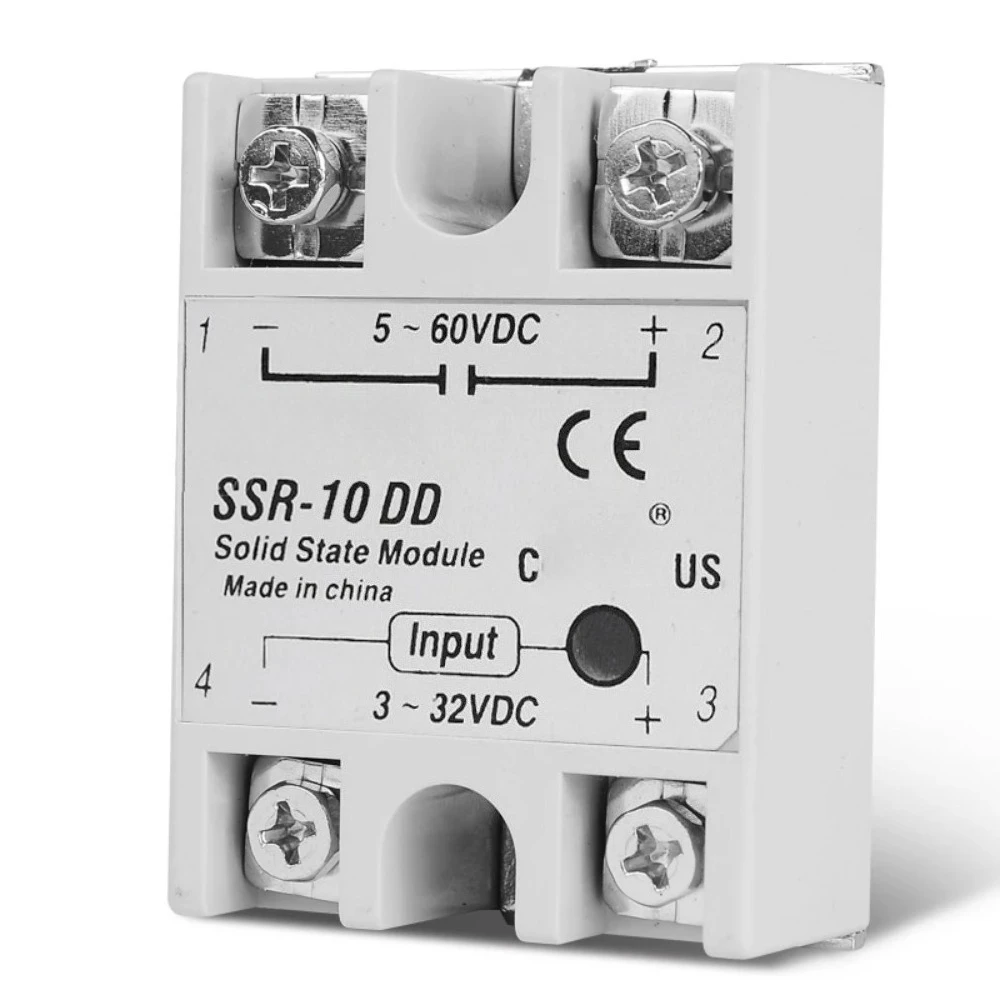 Módulo de estado sólido SSR-10DD de alta calidad, DC-DC de relé monofásico SSR 10A 10DD, 3-32V, 12V, CC a 5-60V, carga