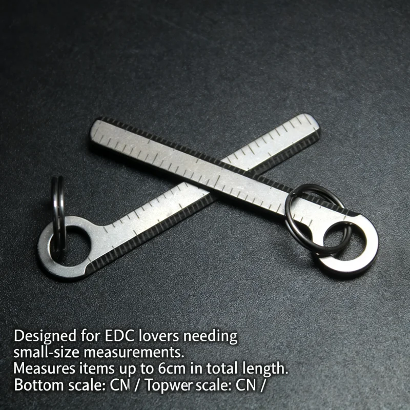 Titanium Alloy Mini Ruler - Keychain Tool for EDC & Pocket Carry