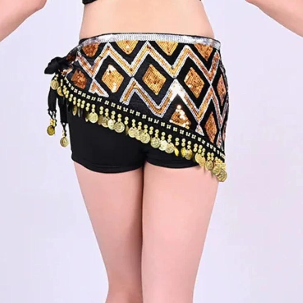 Buikdans Hippe Sjaal Pailletten Rok Vrouwen Buikdans Munten Riemen Oosterse/Indiase Dans Praktijk Prestaties Kostuum Accessoires