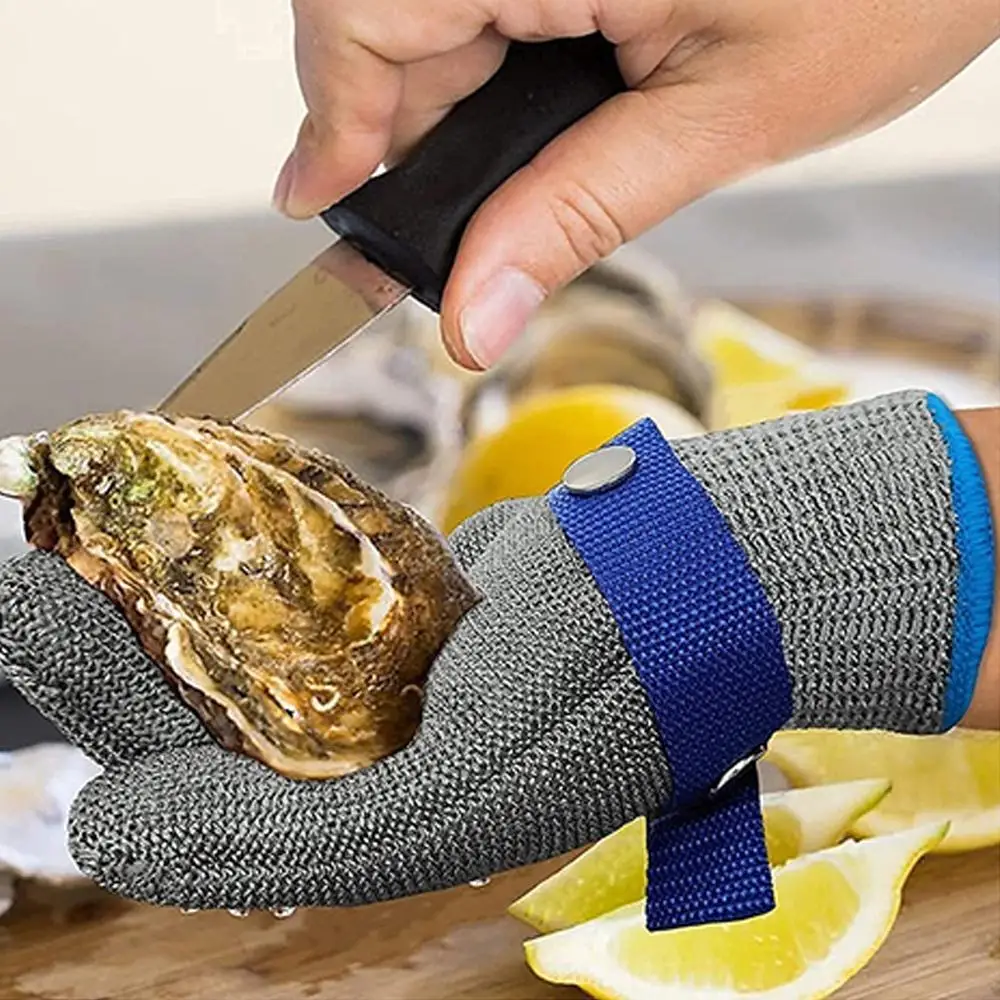 Luvas resistentes ao corte, proteção anticorte nível A9 com malha de aço inoxidável para ferramenta de processamento de carne de açougueiro