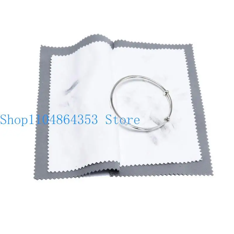 652F قماش تلميع معدني أنيق متعدد الأغراض ملحقات منزلية قماش قطني قوي كبير محمول للمجوهرات والعملات المعدنية #2