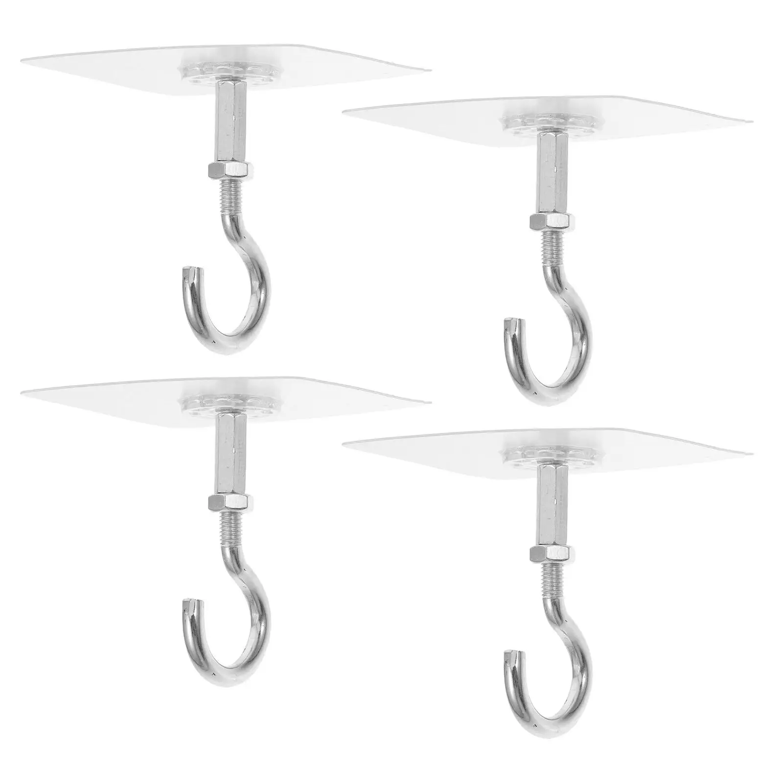 

4pcs Self Adhesive Ceiling Hooks No Drill Heavy Duty for Hanging Plant Hanger Wall Hooks Strong Adhesive Smooth Surfaces Easy