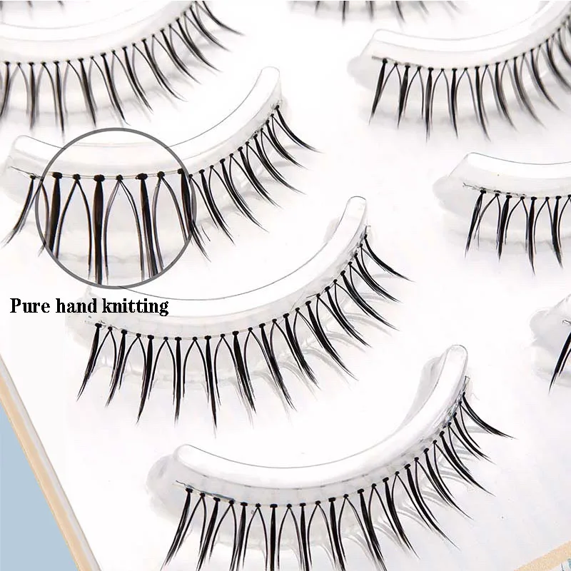 New V Shaped False Eyelashes Korean Girl Group Natural Transparent Stem Lashes Makeup Fairy Grafting Eyelash Extension Tools