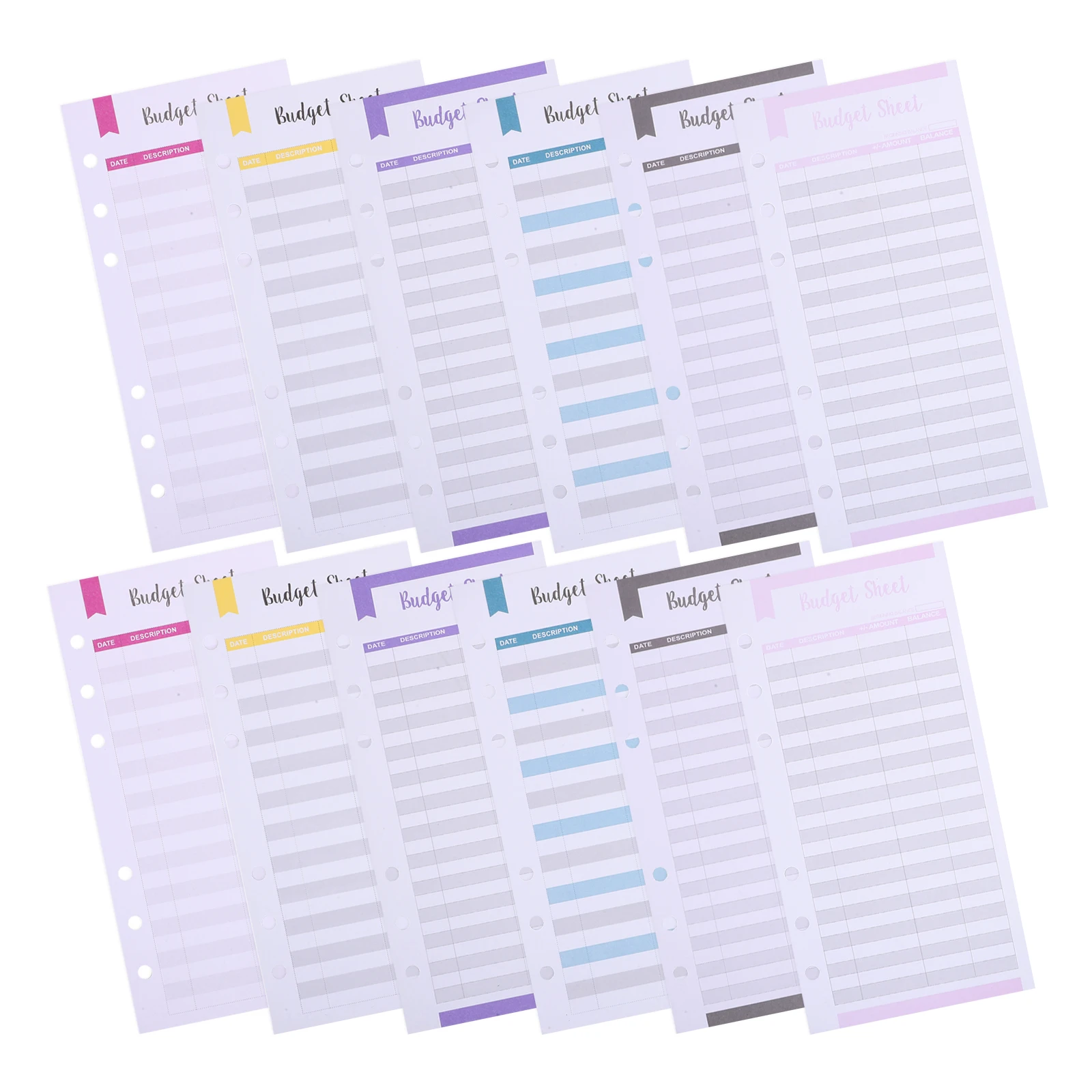

72pcs Sheets For A6 Binder Refill Expense Tracker Sheets Daily Planner Paper Cash Envelope Tracker Office Supplies 6 Rings