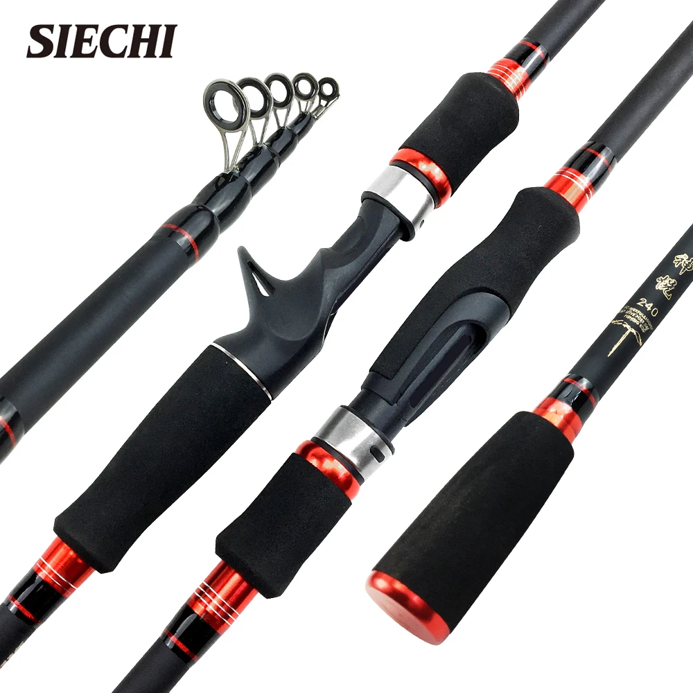 

NEW Carbon Fiber Spinning Rod Telescopic Fishing Rod 1.8/2.1/2.4/2.7M Casting Lure Feeder Rod Stick Super Hard Carp Fishing Pole