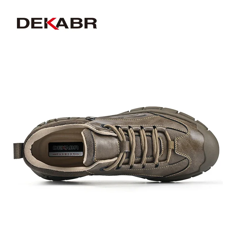 DEKABR Men's Shoes Genuine Leather Luxury All Seasons Quality Comfortable Handmade Anti-Skid Platform Men Casual Shoes