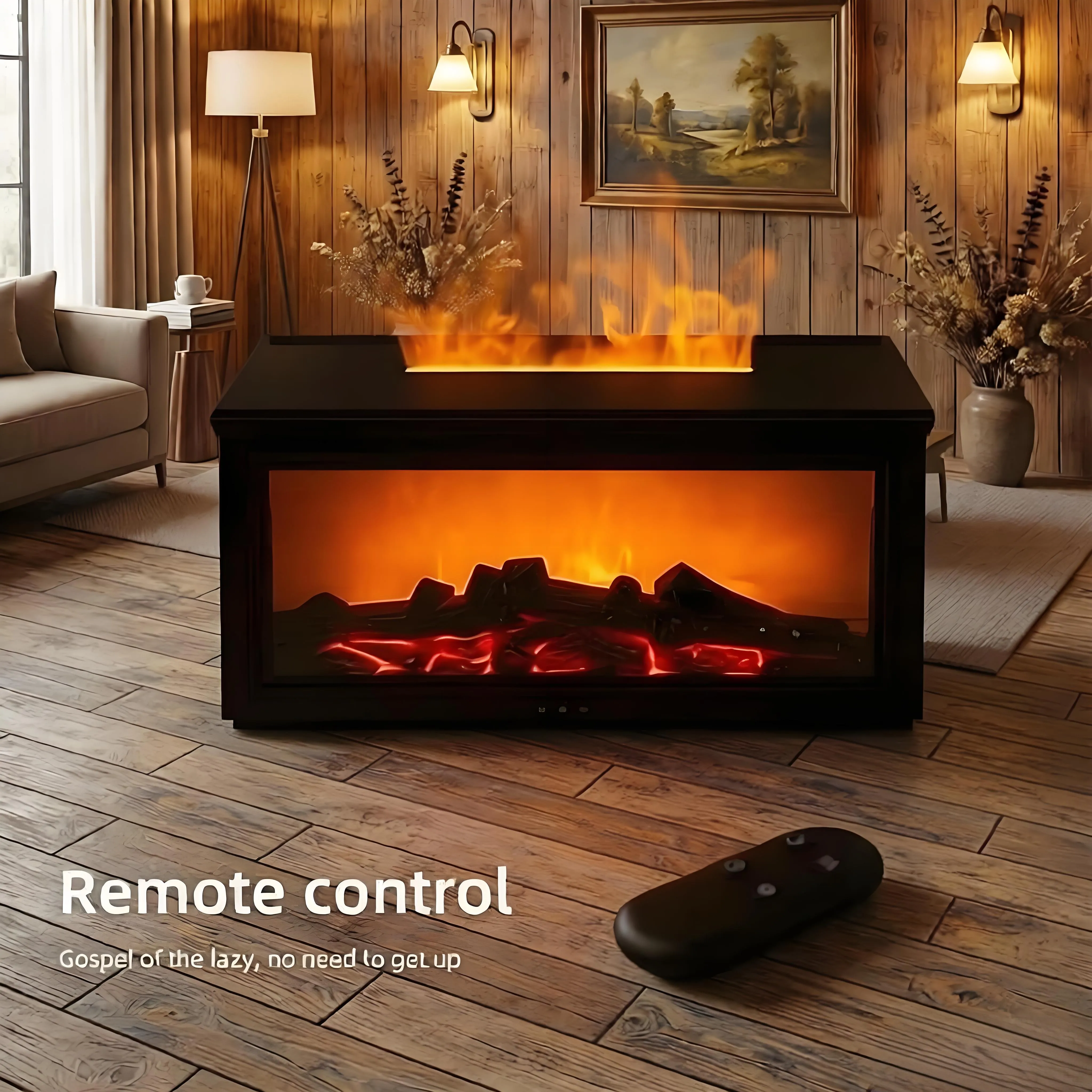 2026 New Retro Desktop Household Color Flame Humidification Aromatherapy Machine