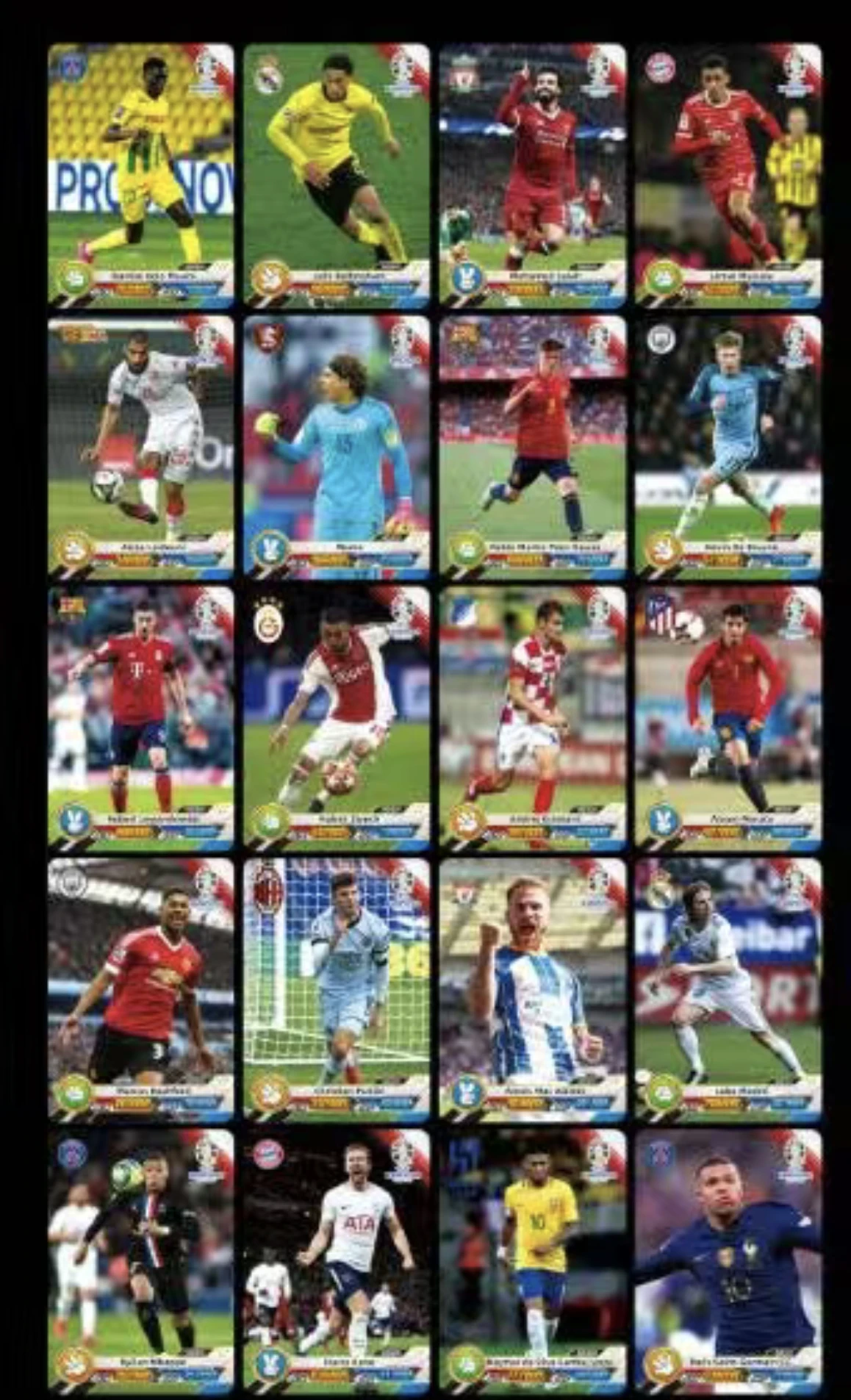 2025 New 24PCS Mini Messi Ronaldo Mbappe Neymar Cards LASER Collection Cards Class Football Star Rare Game Toys Gift Wholesale