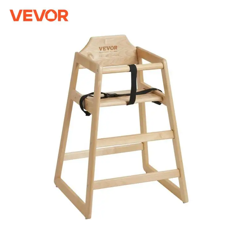 Vevor-赤ちゃんと幼児のためのポータブル木製ハイチェア、無垢材のフィーディングチェア、シートと成長、コンパクトな幼児用チェア