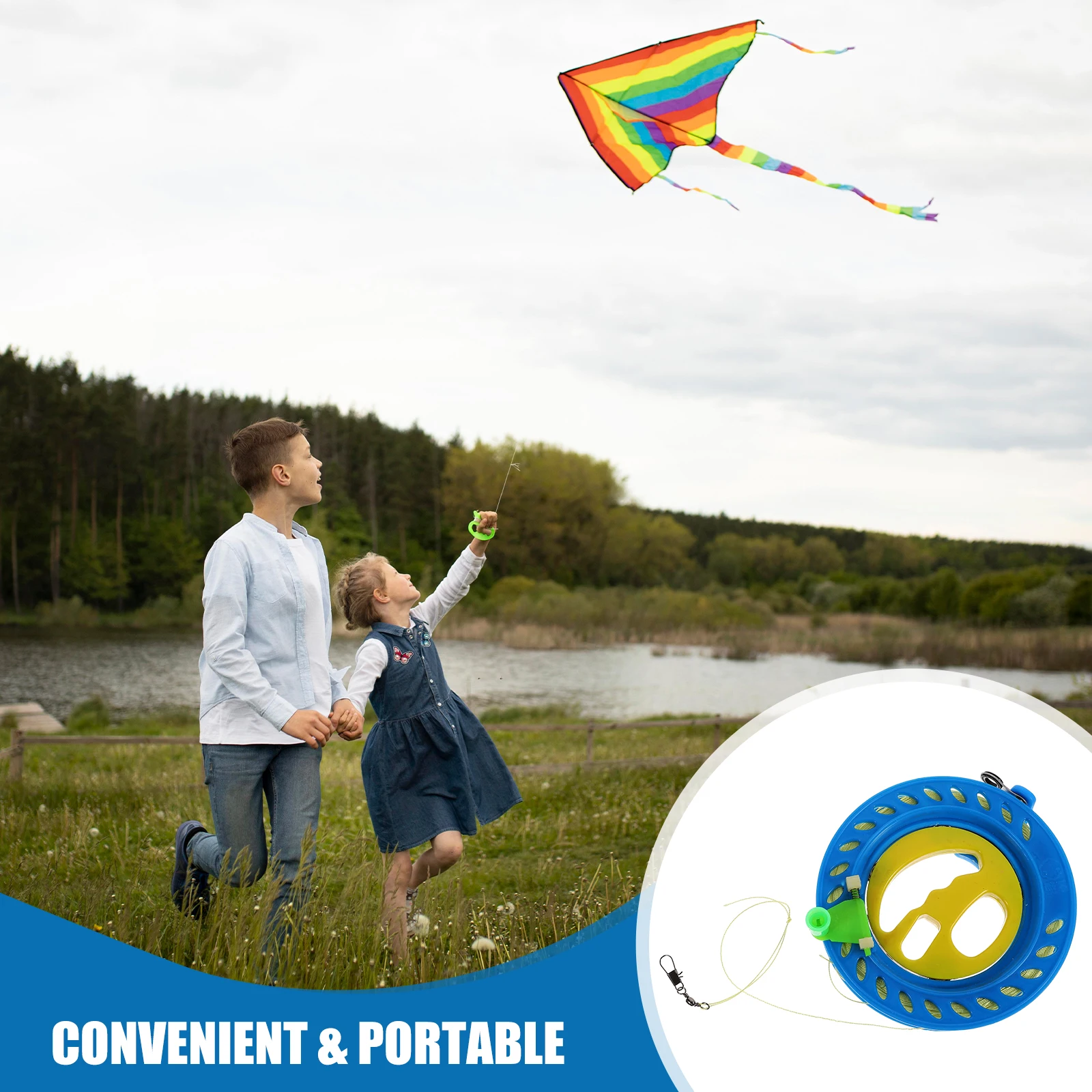 

1PC Plastic Kite Line Wheel Kite Wheel Winder Practical Kite Accessories Portable Kite Winding Wheel (Colored Crystal Steel Bead