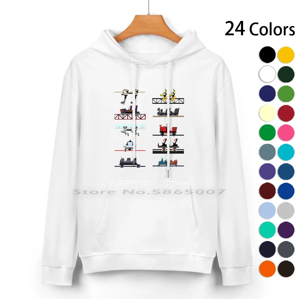 

Alton Towers Coaster Cars Design Designer Pure Cotton Hoodie Sweater 24 Colors Rollercoaster Park Oblivion Alton Tower Resort