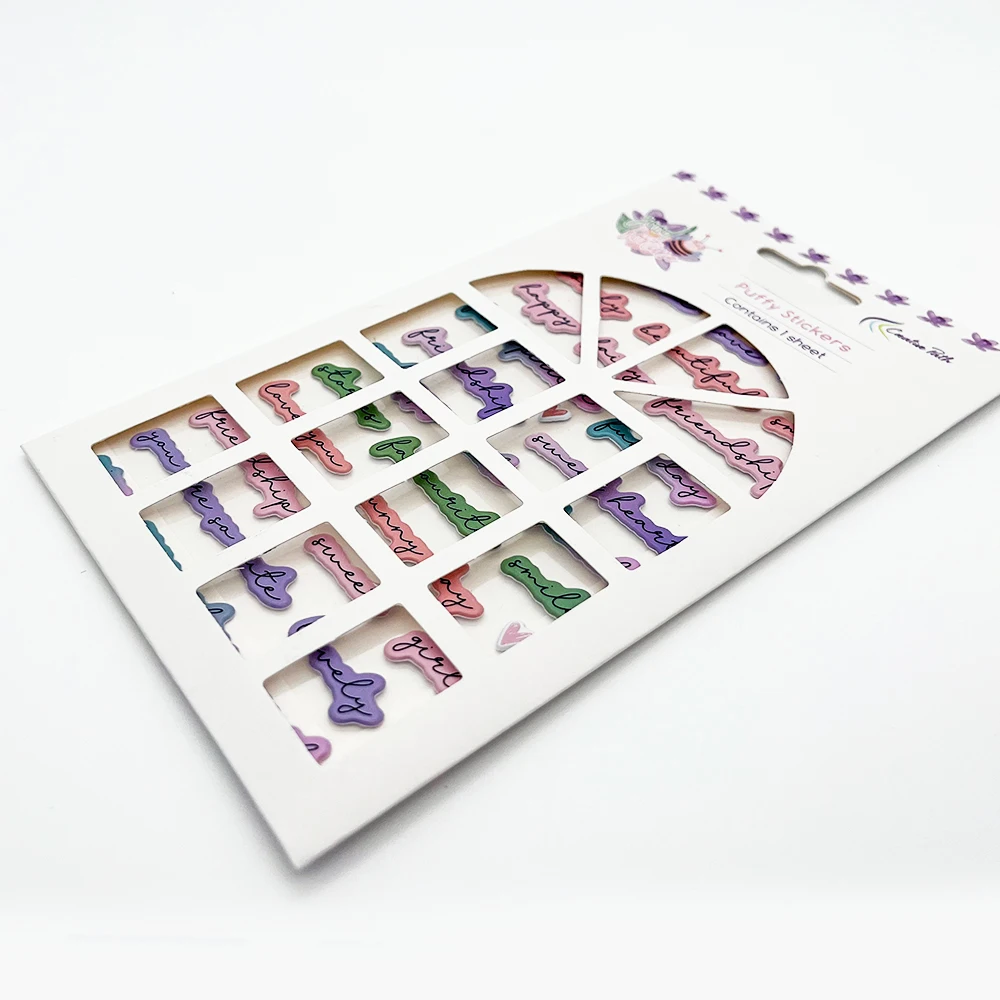 Kreative Aufkleber für Scrapbooks mit positiven Phrasen, kleine, farbige, gepolsterte Aufkleber mit Schriftzügen, Mini-Deko-Aufkleber für Tagebücher. – Detail 9