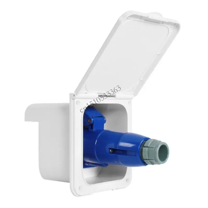 

090E 16A External Flush Hook Up Power Outlet Motorhome Trailer Flush Inlet Socket Automotive Accessories