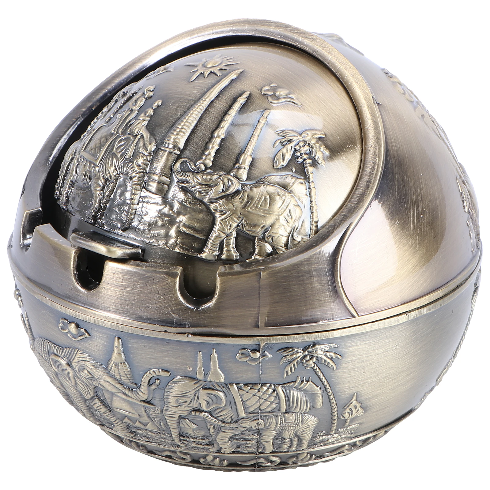 

Elephant Ashtray Zinc Alloy Cigarette Butt Container Southeast Style Desktop Decoration Home Office Use Smoke Storage