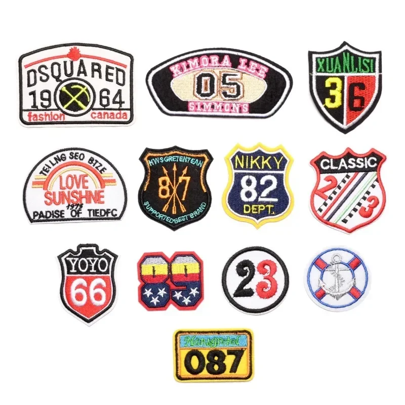 

50pcs/Lot Luxury Badge Embroidery Patch Letter English Style Shirt Bag Hat Clothing Decoration Accessory Craft Diy Applique