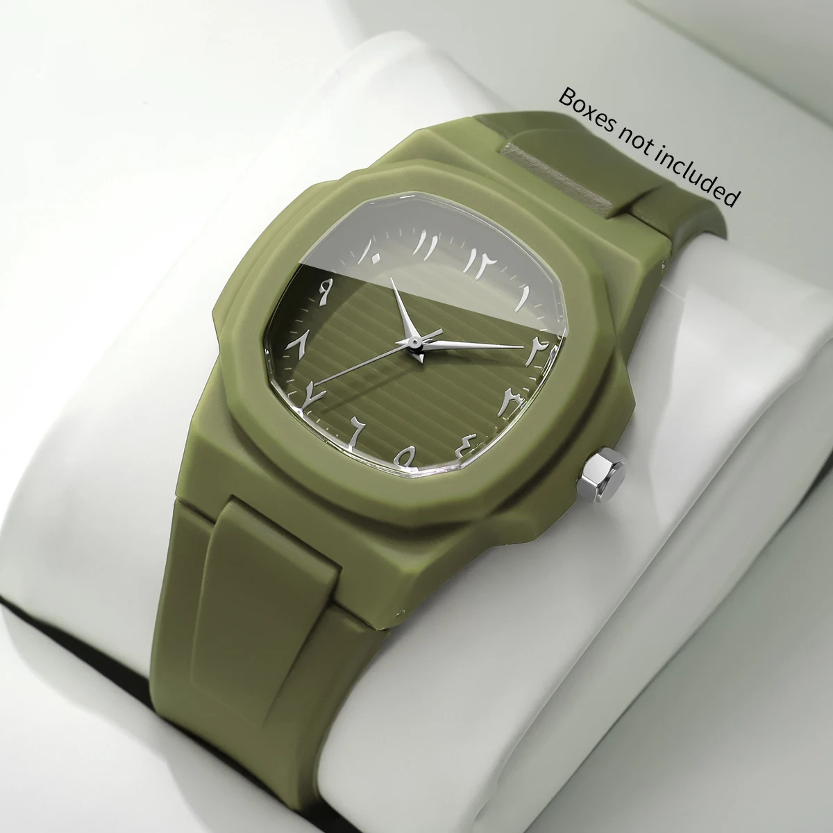 Silicone Band Women - Modische Quadratische Unisex-Uhr, Casual Herren Quarzuhren,