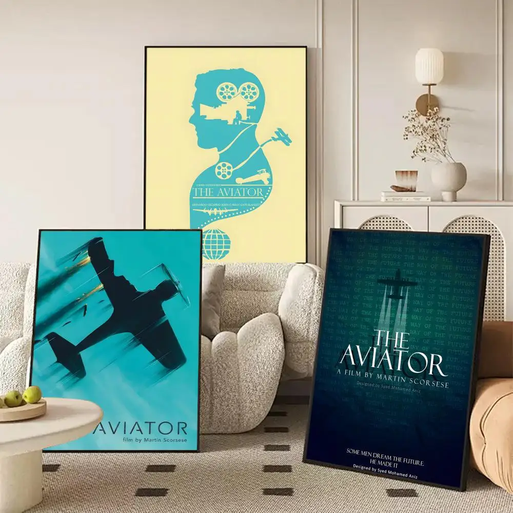 ملحمة السيرة الذاتية فيلم T-The Aviator-MT الفيلم المشارك قماش HD ملصق جدار الفن الداخلي المدخل ديكور المنزل عطلة