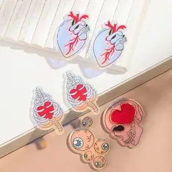 10pcs Halloween laser Acrylic Charms Creative Ticker Eyeballs Skull Pendant for DIY Jewelry Making Keychain Earrings Accessories