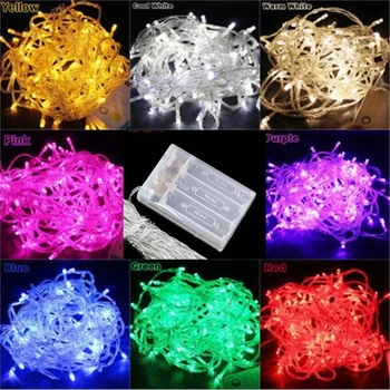 LED Lichtslingers 3 * AA Batterij-aangedreven Waterdichte Fairy LED Kerstverlichting Voor Vakantie Feest Bruiloft 20M 10M 5M 2M