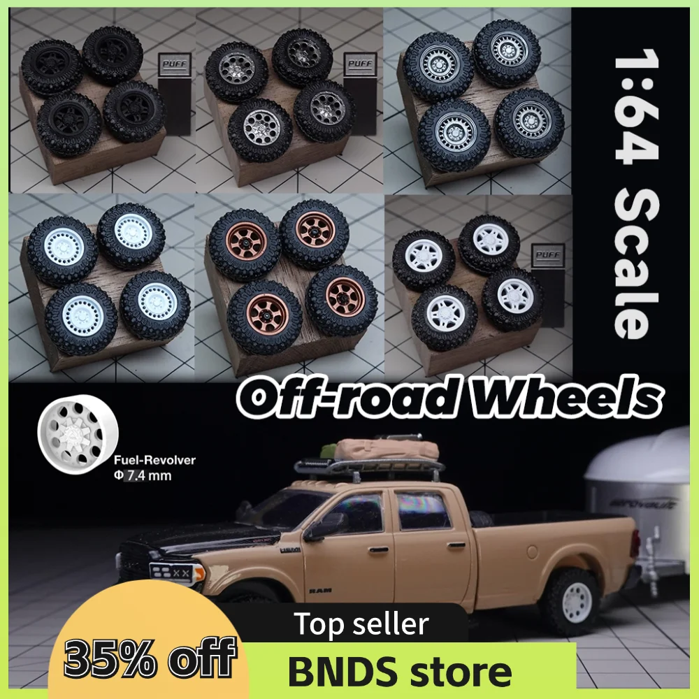 

1/64 PUFF модель автомобиля внедорожные колеса ступица резиновые шины модификационные детали модель внедорожника Tomica D: 7,4 мм